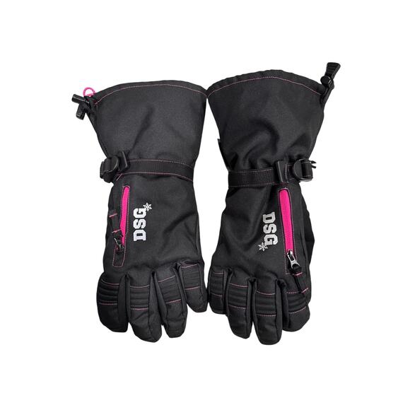 DSG black pink snowmobile gloves womens - Picture 1 of 4